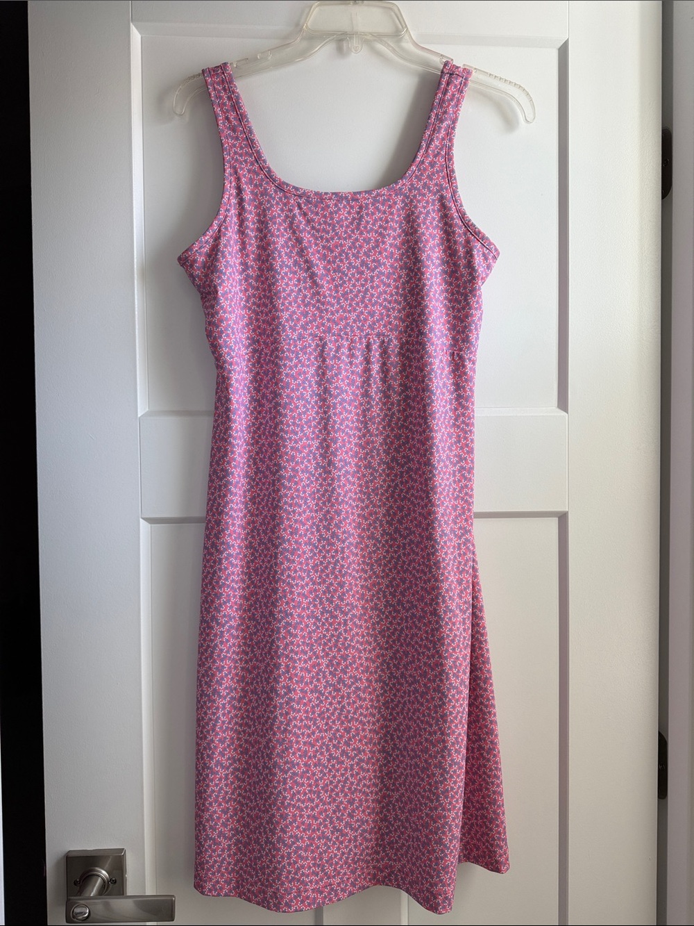 Sleeveless Pink Floral-Pattern Midi Dress